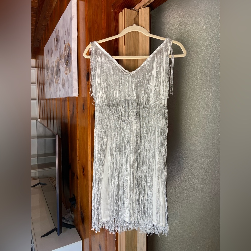 Silver tassel dress